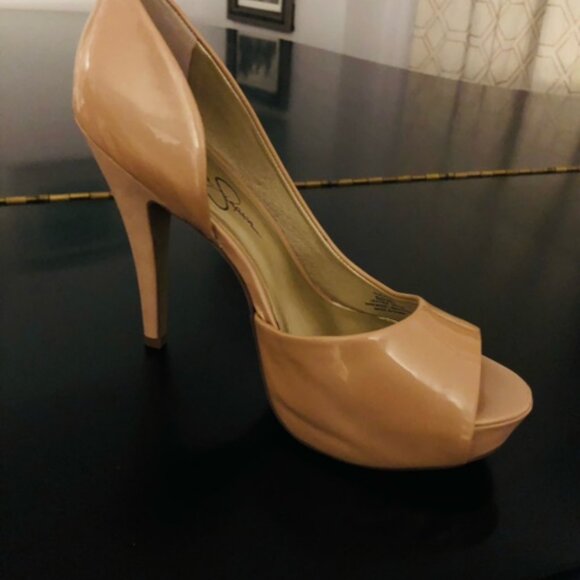 4-inch Platform Heel Open Toe Powder by JS Size 8.5M - Just Add Party Dress - Picture 8 of 15